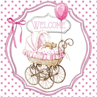 Servietten 25x25 cm - Welcome pink