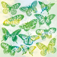 Servietten 25x25 cm - Aquarell Butterflies Green Servietten 25x25 cm - Aquarell Butterflies Green
