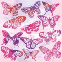 Servietten 25x25 cm - Aquarell Butterflies Pink Servietten 25x25 cm - Aquarell Butterflies Pink