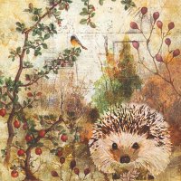 Servietten 25x25 cm - Autumn Hedgehog
