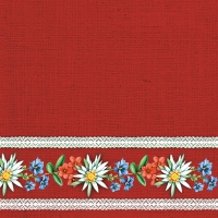 Servietten 33x33 cm - Bavarian Flowers Red