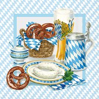 Servietten 33x33 cm - White Sausage