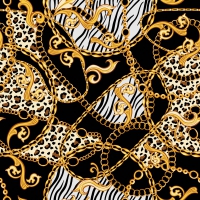 Servietten 33x33 cm - Golden Pattern Black