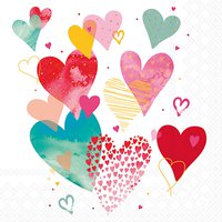 Servietten 33x33 cm - With Love White