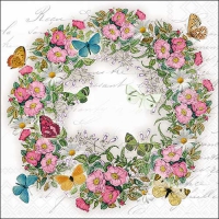 Servietten 33x33 cm - Wreath of Flowers