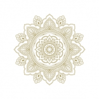 Servietten 33x33 cm - Mandala Gold/White