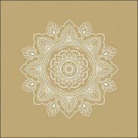 Servietten 33x33 cm - Mandala White/Gold