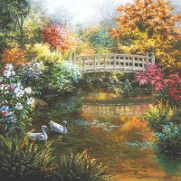 Servietten 33x33 cm - White Swans