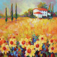 Servietten 33x33 cm - Painted Field Flowers