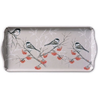 Tablett - Bird On Branch Grey