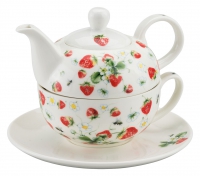 Tea 4 One -  Strawberries All Over White