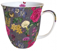 Porzellan-Tasse - Botanical Florals Grey