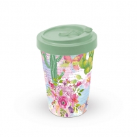 Bamboo mug To-Go - Roses And Cacti