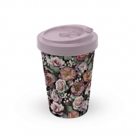 Bamboo mug To-Go - Vintage Flowers Black
