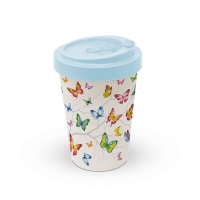 Bamboo mug To-Go - Colourful Butterflies