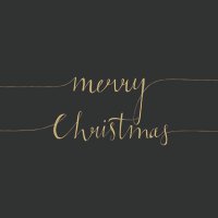 Servietten 25x25 cm - Christmas Note Black/Gold