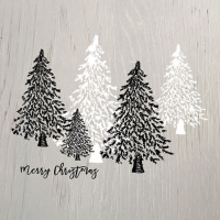 Servietten 25x25 cm - Wooden Trees Grey