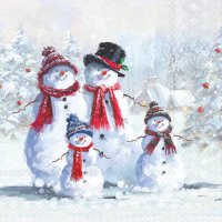 Servietten 25x25 cm - Snowman With Hat 