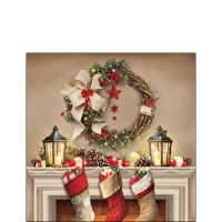 Servietten 25x25 cm - Wreath And Socks