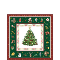 Servietten 25x25 cm - Christmas Evergreen Green