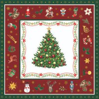 Servietten 25x25 cm - Christmas Evergreen Red