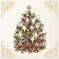 Servietten 25x25 cm - X-Mas Tree Cream