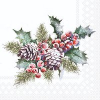 Servietten 25x25 cm - Holly And Berries