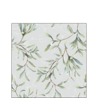 Servietten 25x25 cm - Mistletoe All Over Grey