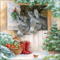 Servietten 33x33 cm - Santa´s Donkeys