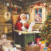 Servietten 33x33 cm - Santa´s Mail