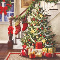 Servietten 33x33 cm - Decorated Staircase