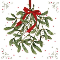 Servietten 33x33 cm - Mistletoe