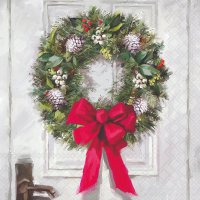 Servietten 33x33 cm - White Wreath