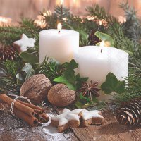 Servietten 33x33 cm - White Candles