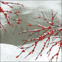 Servietten 33x33 cm - Snowy Berries