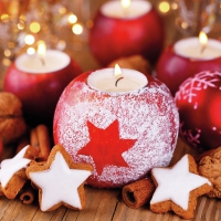 Servietten 33x33 cm - Star On Candle