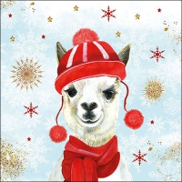 Servietten 33x33 cm - Winter Lama 