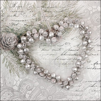 Servietten 33x33 cm - Heart Of Pearls