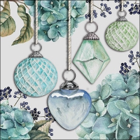Servietten 33x33 cm - Hanging Baubles Green