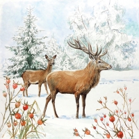 Servietten 33x33 cm - Deer In Snow