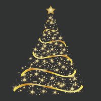 Servietten 33x33 cm - Shining Tree Black