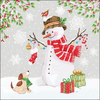 Servietten 33x33 cm - Snowman Meet Friends