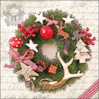 Servietten 33x33 cm - Forest Wreath