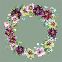 Servietten 33x33 cm - Christmas Rose Green