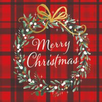 Servietten 33x33 cm - Christmas Plaid Red