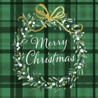 Servietten 33x33 cm - Christmas Plaid Green
