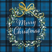 Servietten 33x33 cm - Christmas Plaid Blue