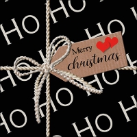 Servietten 33x33 cm - Ho Ho Gift Black