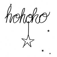 Servietten 33x33 cm - Hohoho Star Black