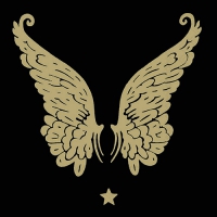 Servietten 33x33 cm - Wings Black/Gold